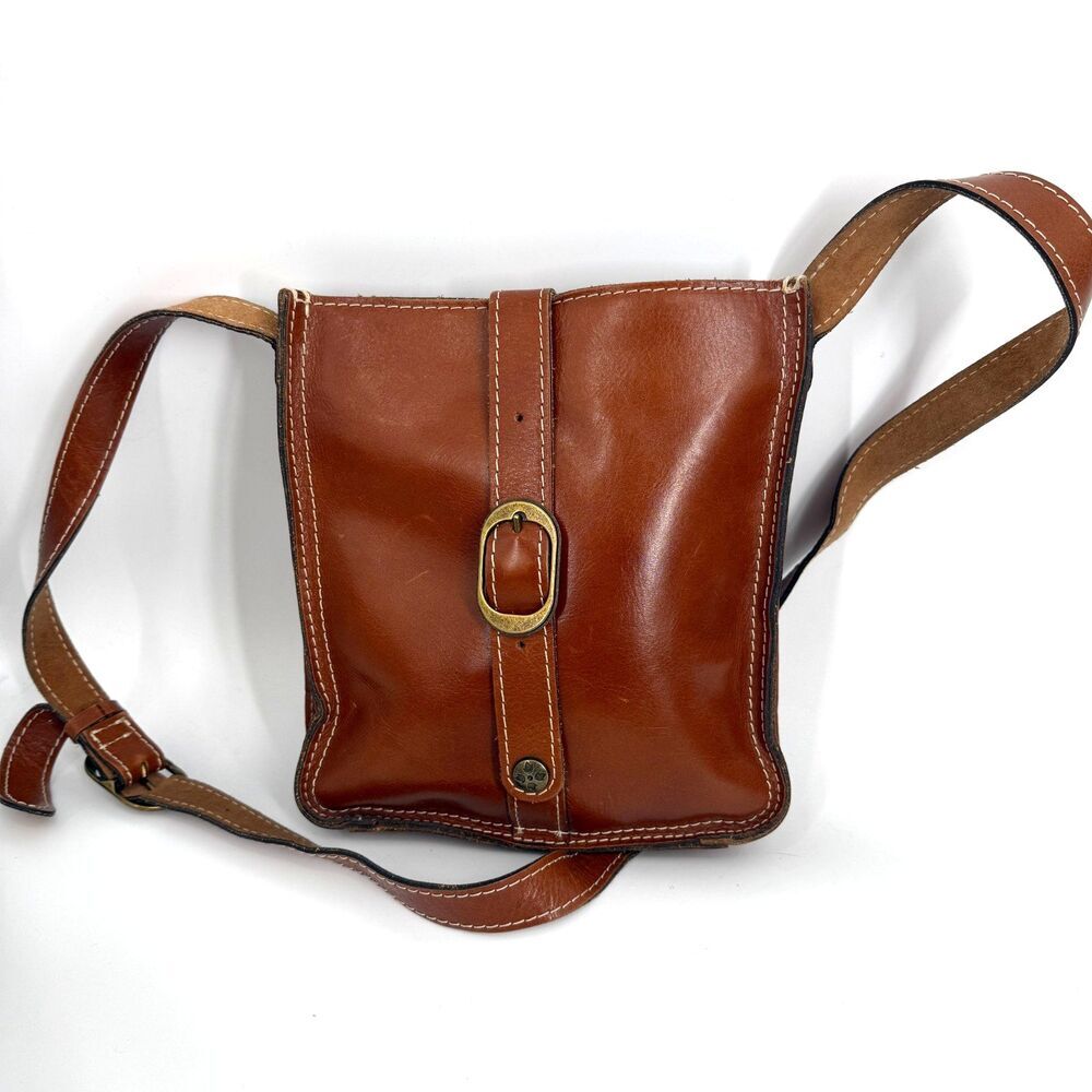 Patricia Nash Venezia Crossbody Buckle Leather Bag Brown Boho Cowgirl Western